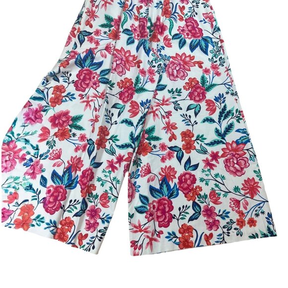 Eliza J Floral Wide-Leg Jumpsuit Crispy White Floral Size 8 - Picture 5 of 9